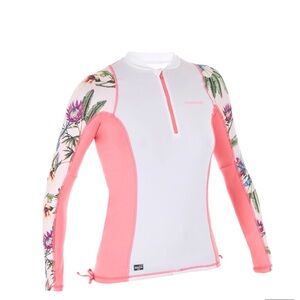 OLAIAN Pink & White Long Sleeve Rash Guard